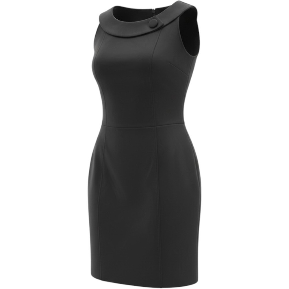 Dressbarn Woman Black Sheath Dress Size 20W Plus Sleeveless Portrait Neck NWT